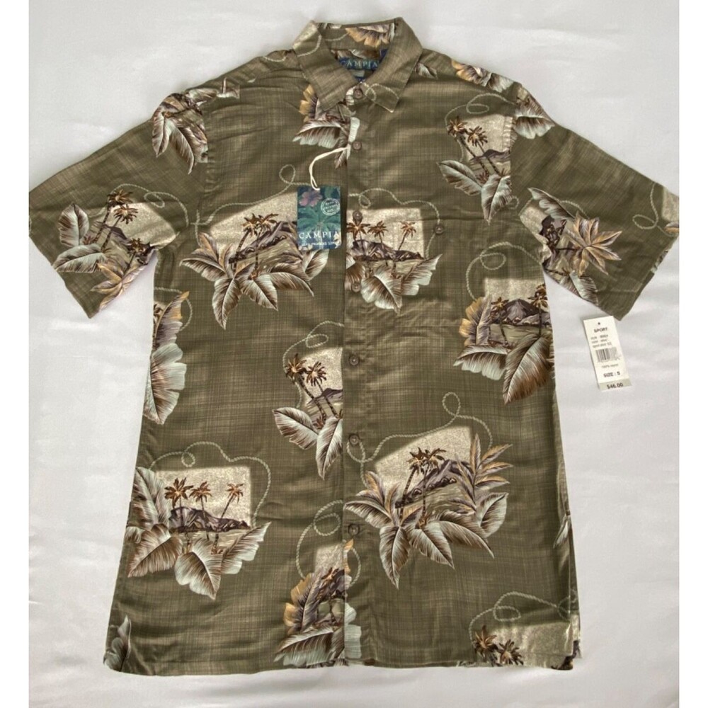 Campia Tropical Short Sleeve Button Down Shirt Men's Size Small